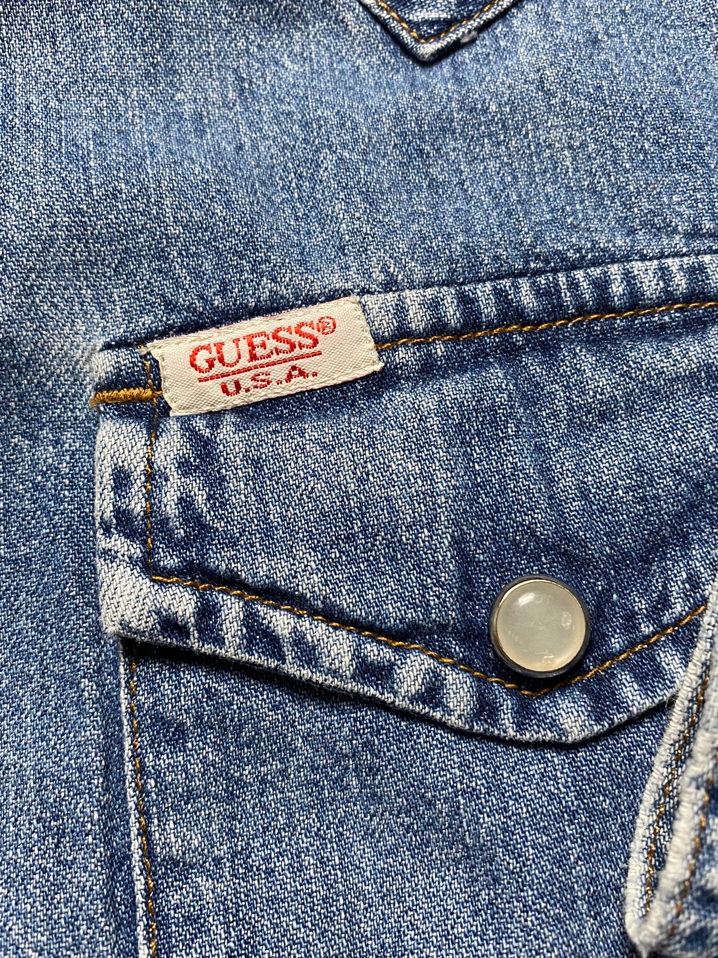 y2k Guess Bluse Denim Blau Damen M