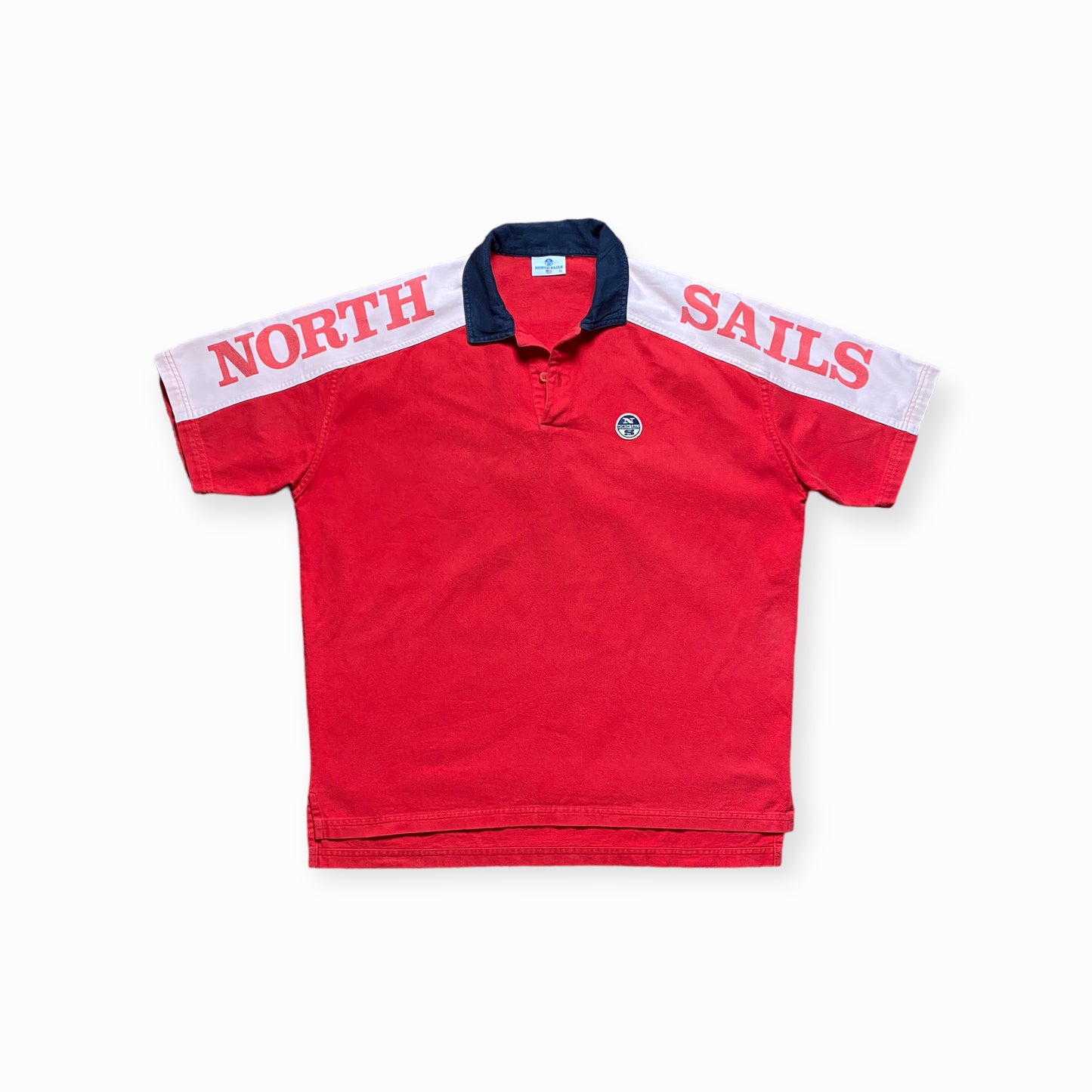 90s North Sails Sailing Polo Shirt Cotton Red XL