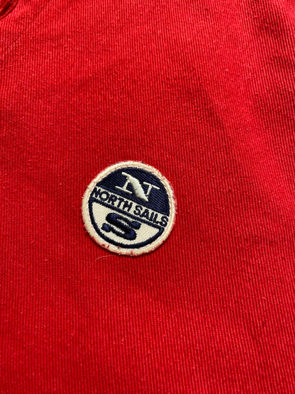 90s North Sails Sailing Polo Shirt Cotton Red XL