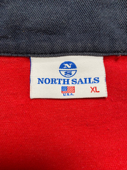 90s North Sails Sailing Polo Shirt Cotton Red XL