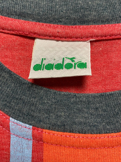 90s Diadora T-Shirt Grau/Rot S