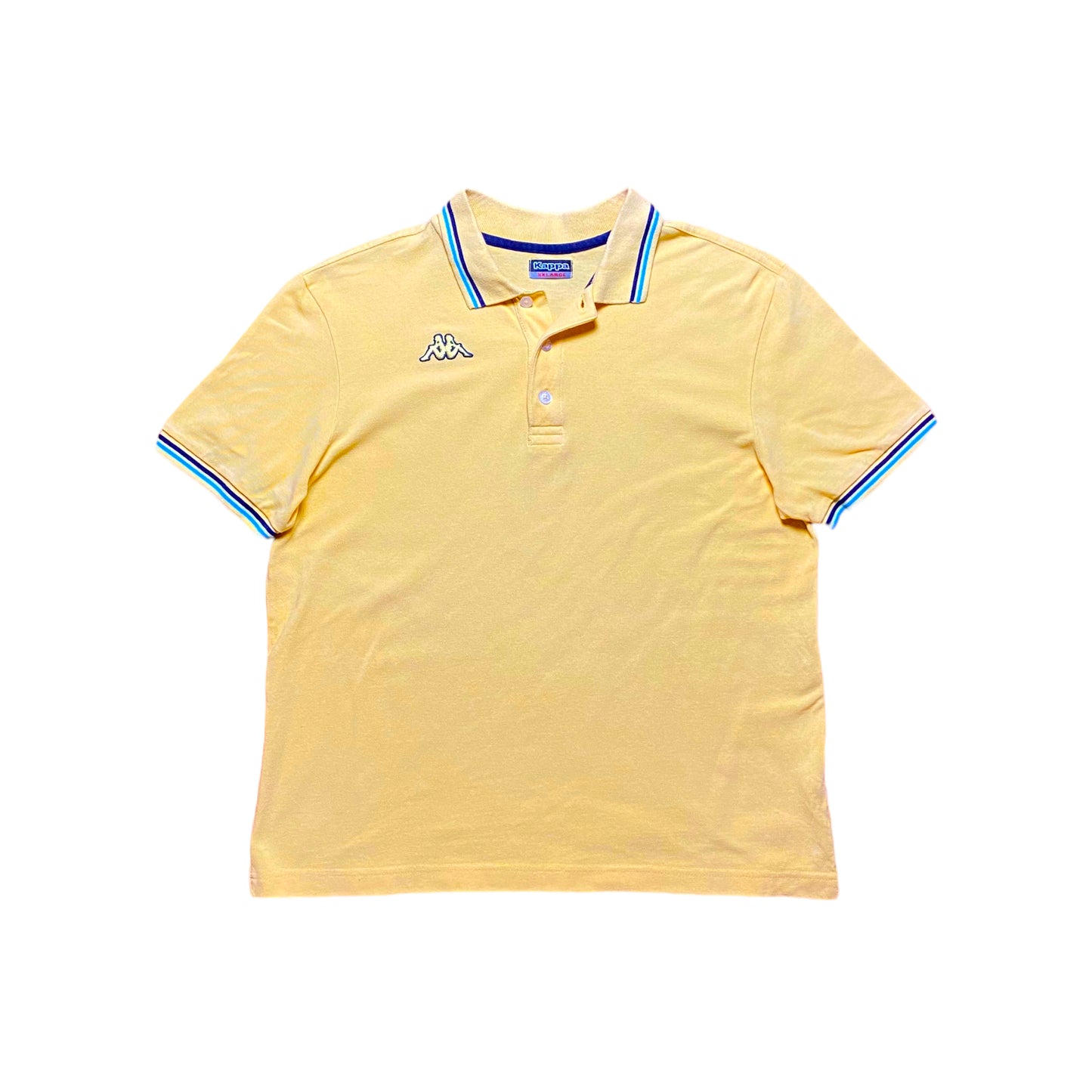 90s Kappa Polo Shirt Cotton Yellow L