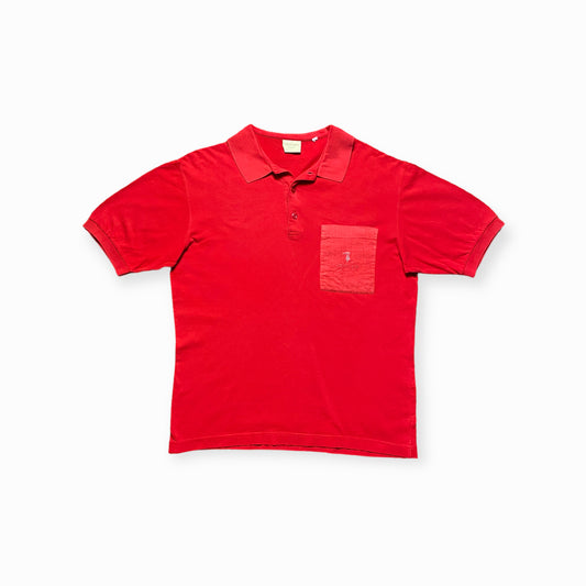 90s Trussardi Poloshirt Baumwolle Rot M