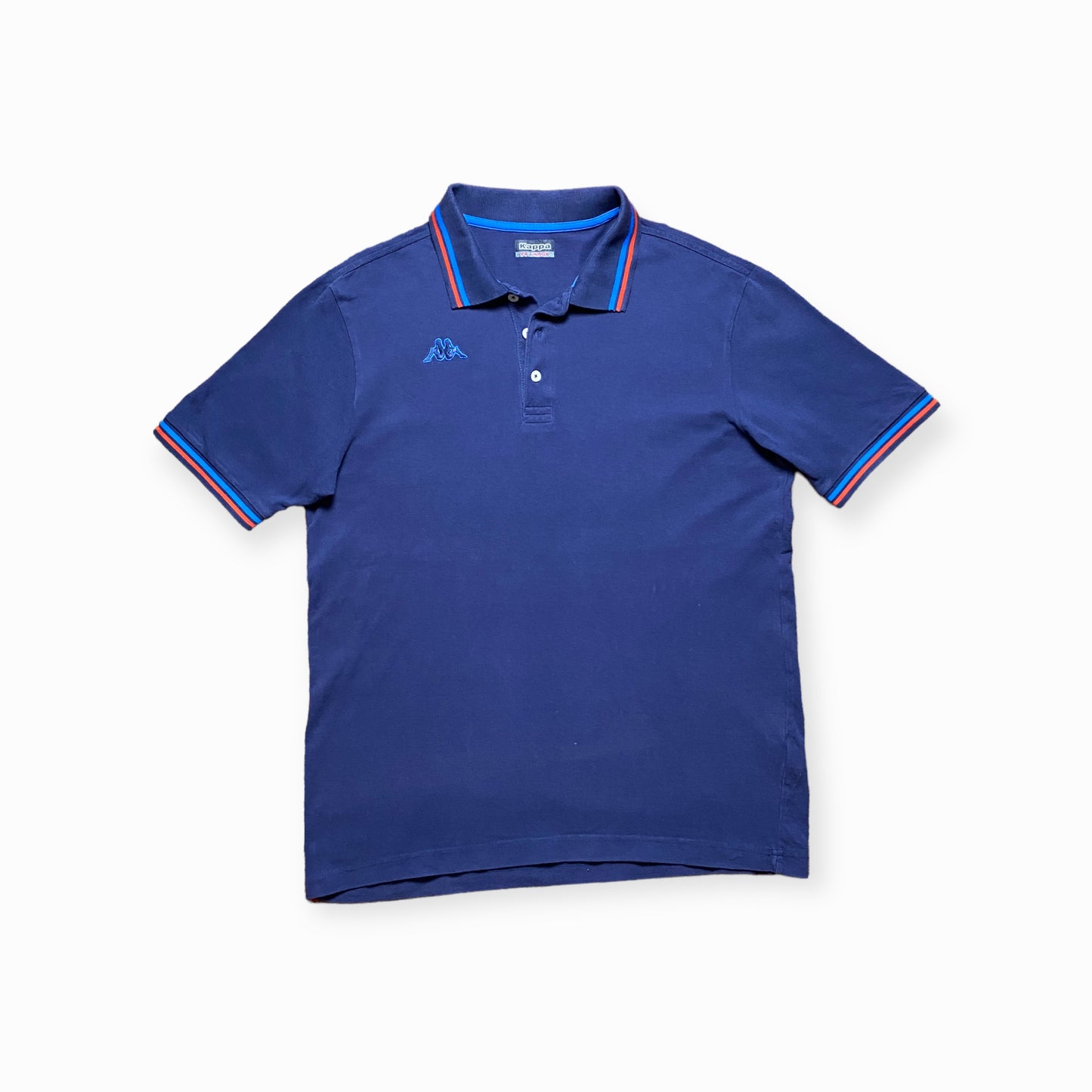 90s Kappa Polo Shirt Cotton Blue L