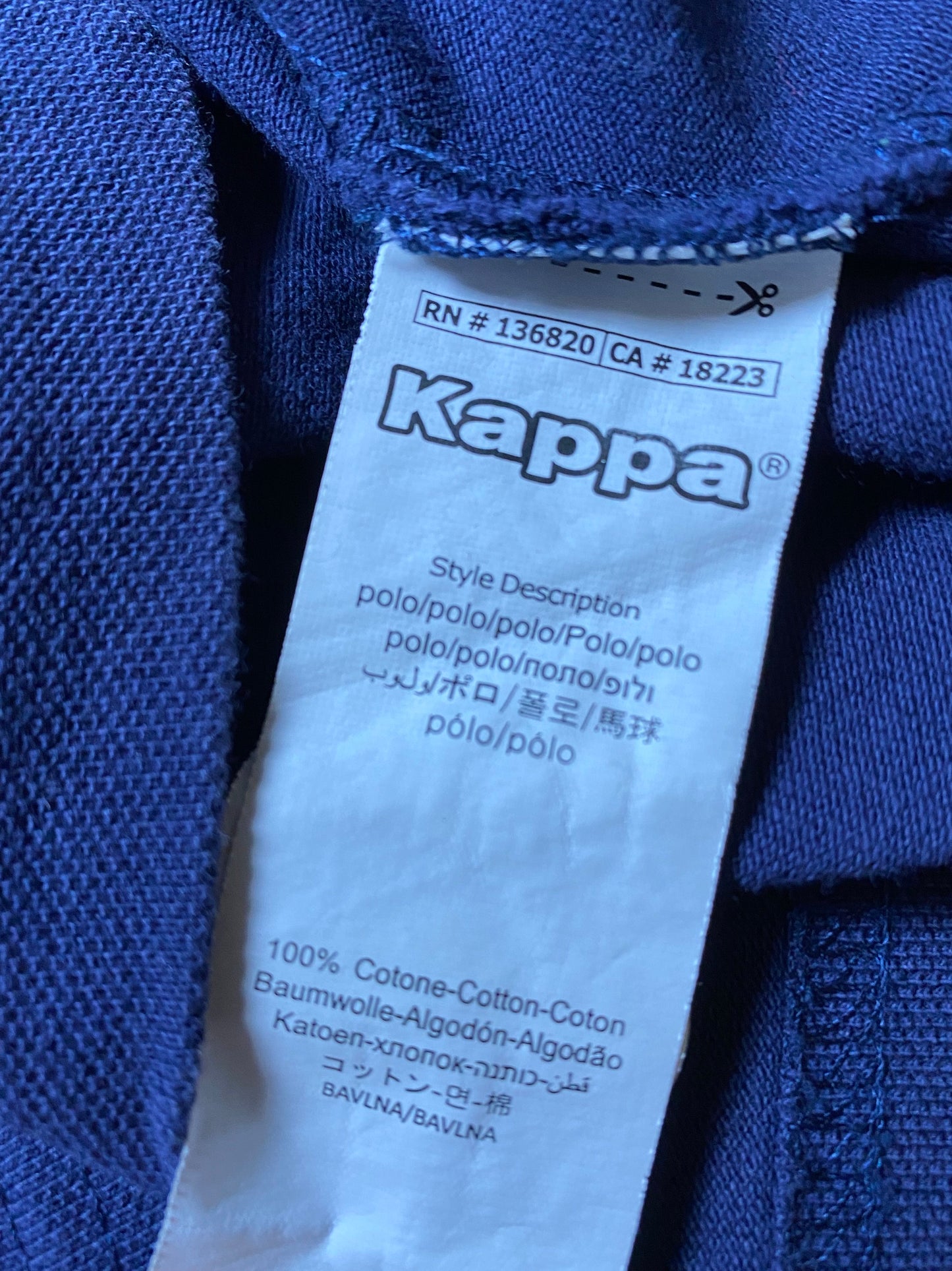 90s Kappa Polo Shirt Cotton Blue L