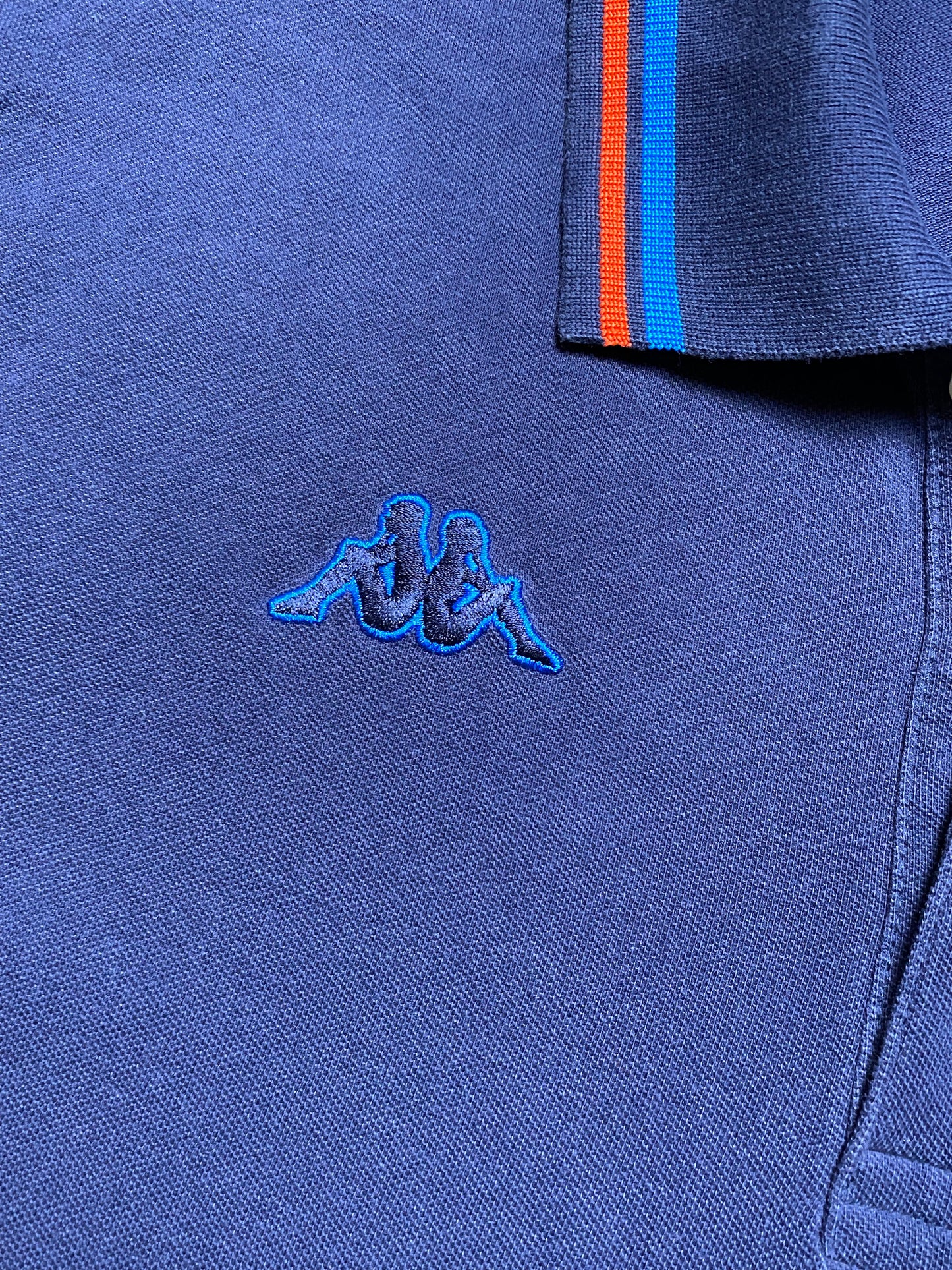 90s Kappa Polo Shirt Cotton Blue L