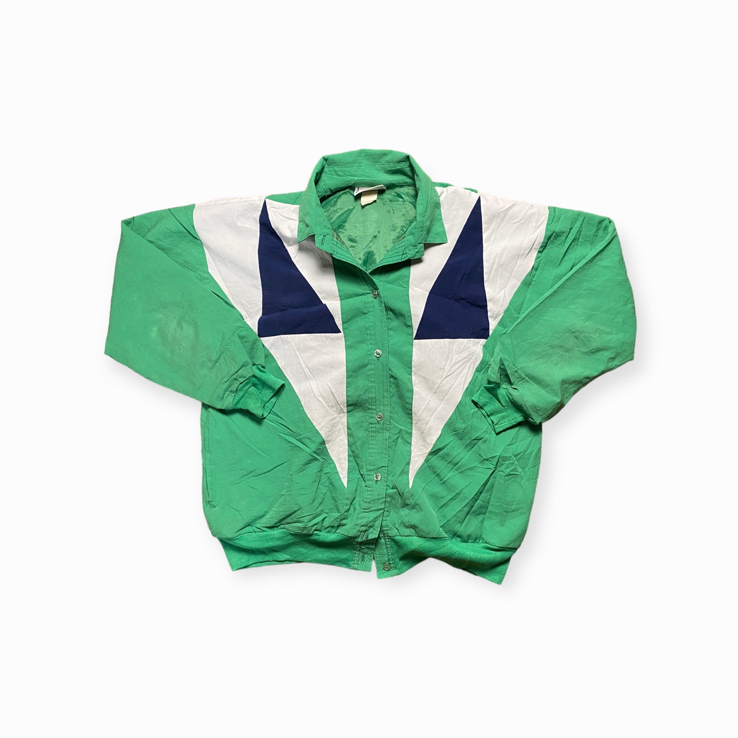 90s Cortiva USA Windbreaker Green/White S