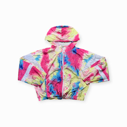 y2k rain jacket polyester colorful women M