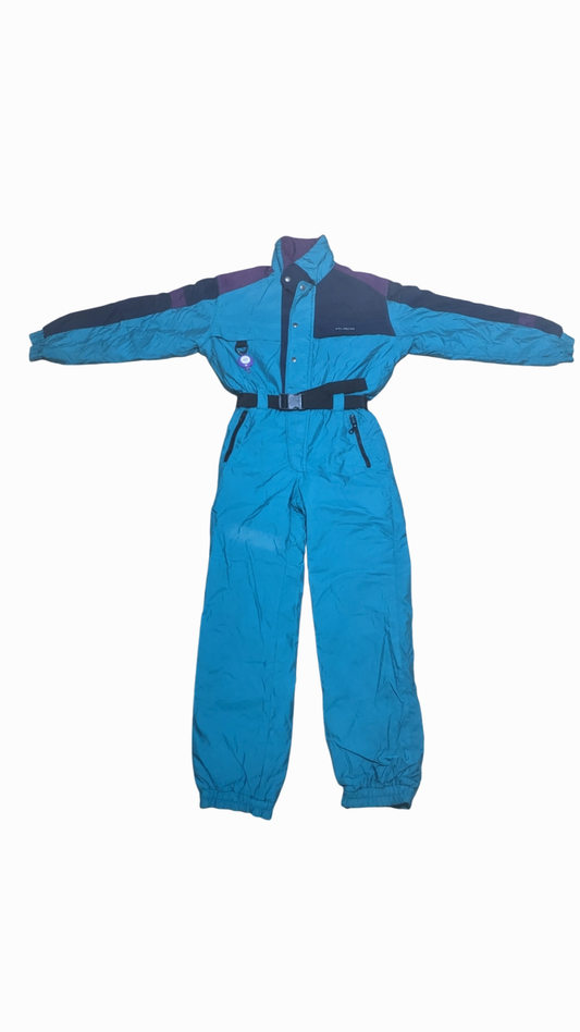 90s McRoss Winter Skianzug Nylon Lila/Grün XL