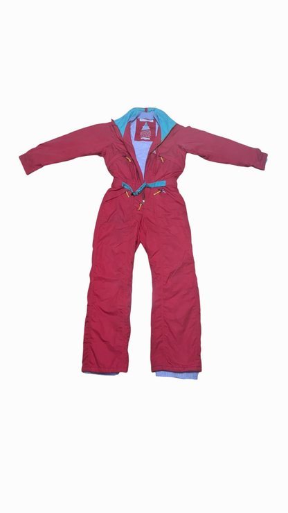 80s SOS Winter Ski Suit Red/Green M