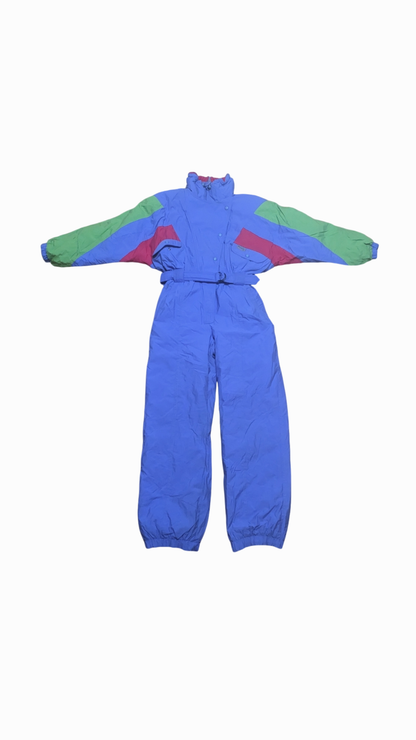 90s Peralp Winter Ski Suit Nylon Blue/Green M