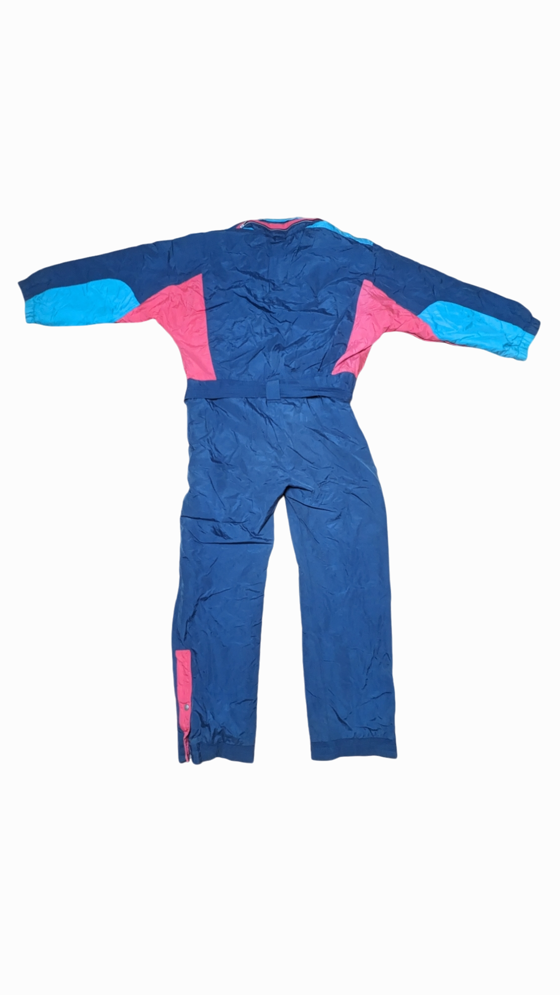 90s Brugi Winter Skianzug Nylon Blau/Rot L