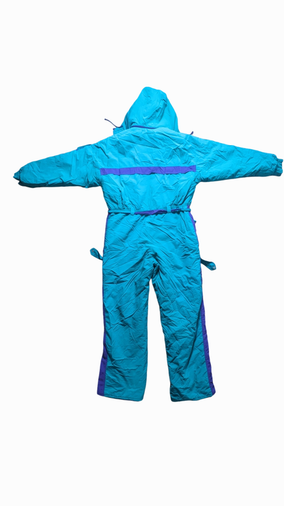 90s Winter Ski Suit Nylon Green/Purple XL