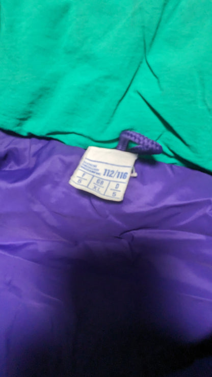 90s Winter Ski Suit Nylon Green/Purple XL