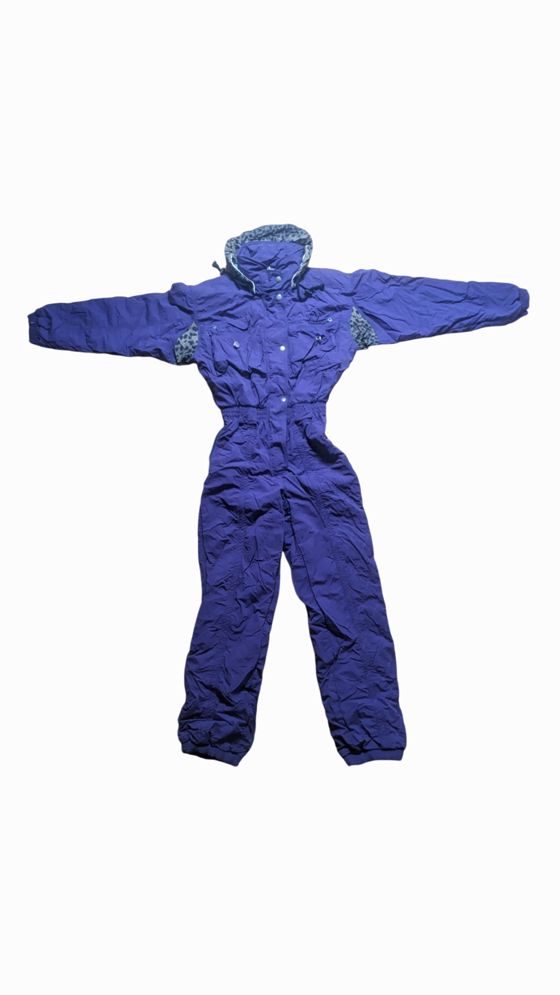 90s Outrage Winter Skianzug Nylon Lila Leo S