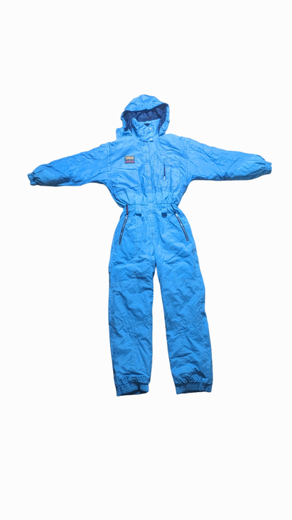 90s Brugi Winter Skianzug Hellblau/Blau M