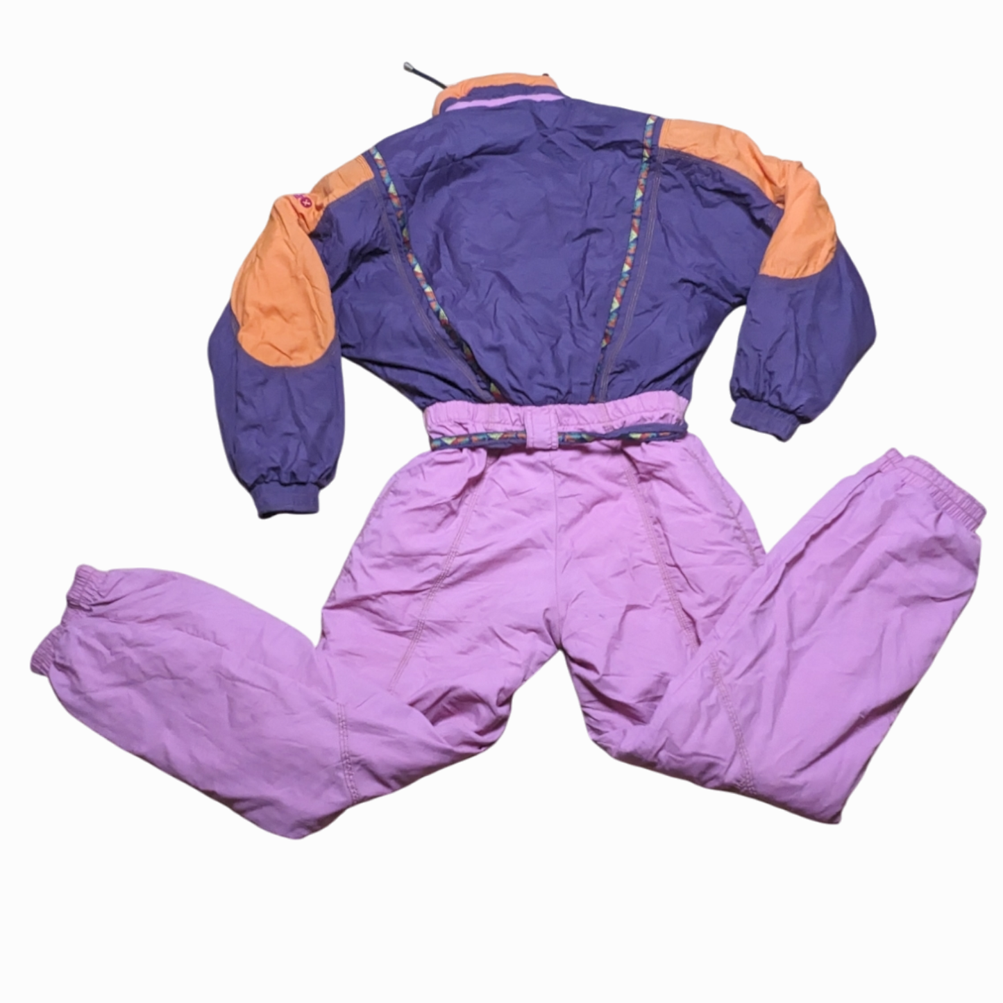 90s Winter Skianzug Nylon Lila/Orange M