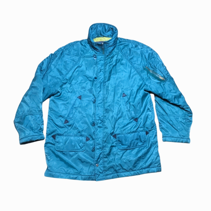 80s Winter Jacket Nylon Green/Yellow L