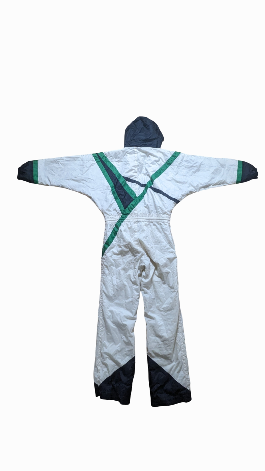 90s Sacse Winter Ski Suit White/Green M