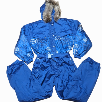 90s Elviana Winter Skiing Blau/Silver L