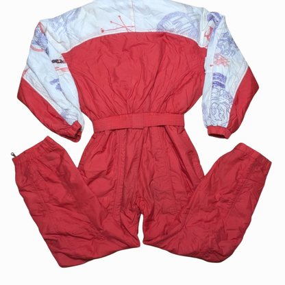 90s Sorry Winter Ski Suit Nylon Red/White M