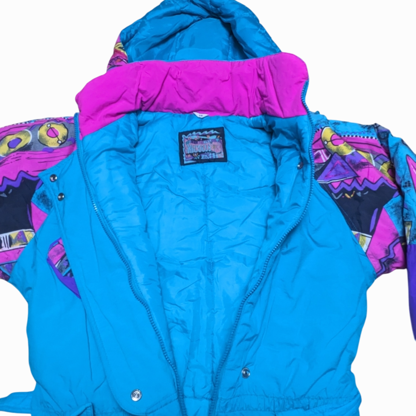 90s Especially Nicole Winter Ski Suit Nylon Turquoise/Pink S