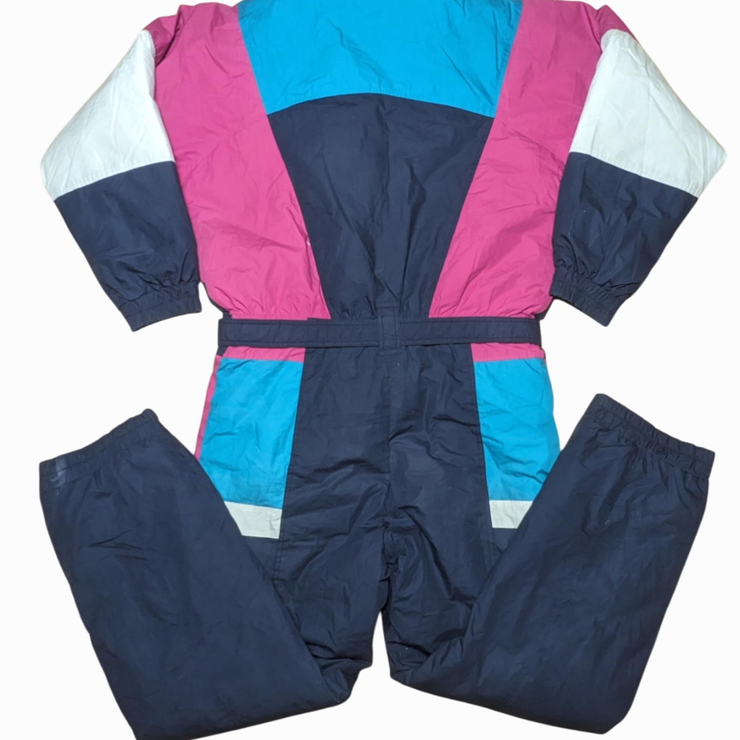 90s Big Biver Winter Skianzug Marineblau/Türkis L