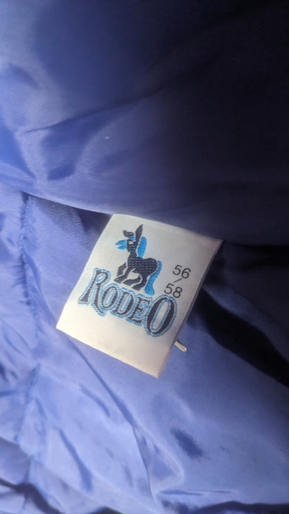 90s Rodeo Winter Skianzug Nylon Schwarz/Blau XL