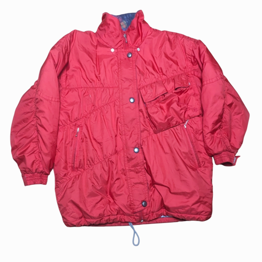 90s Anzi Besson Winter Ski Jacke Nylon Rot M