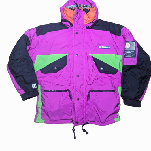 90s Colmar Winter Ski Jacke Nylon Lila/Schwarz XL