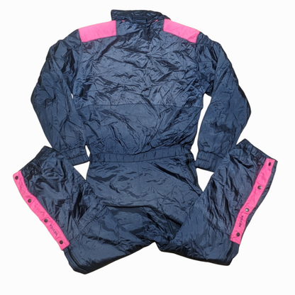 90s Nevica Winter Skianzug Nylon Schwarz/Pink M