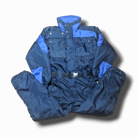 90s Bavdunhua Winter Skianzug Schwarz/Marineblau S