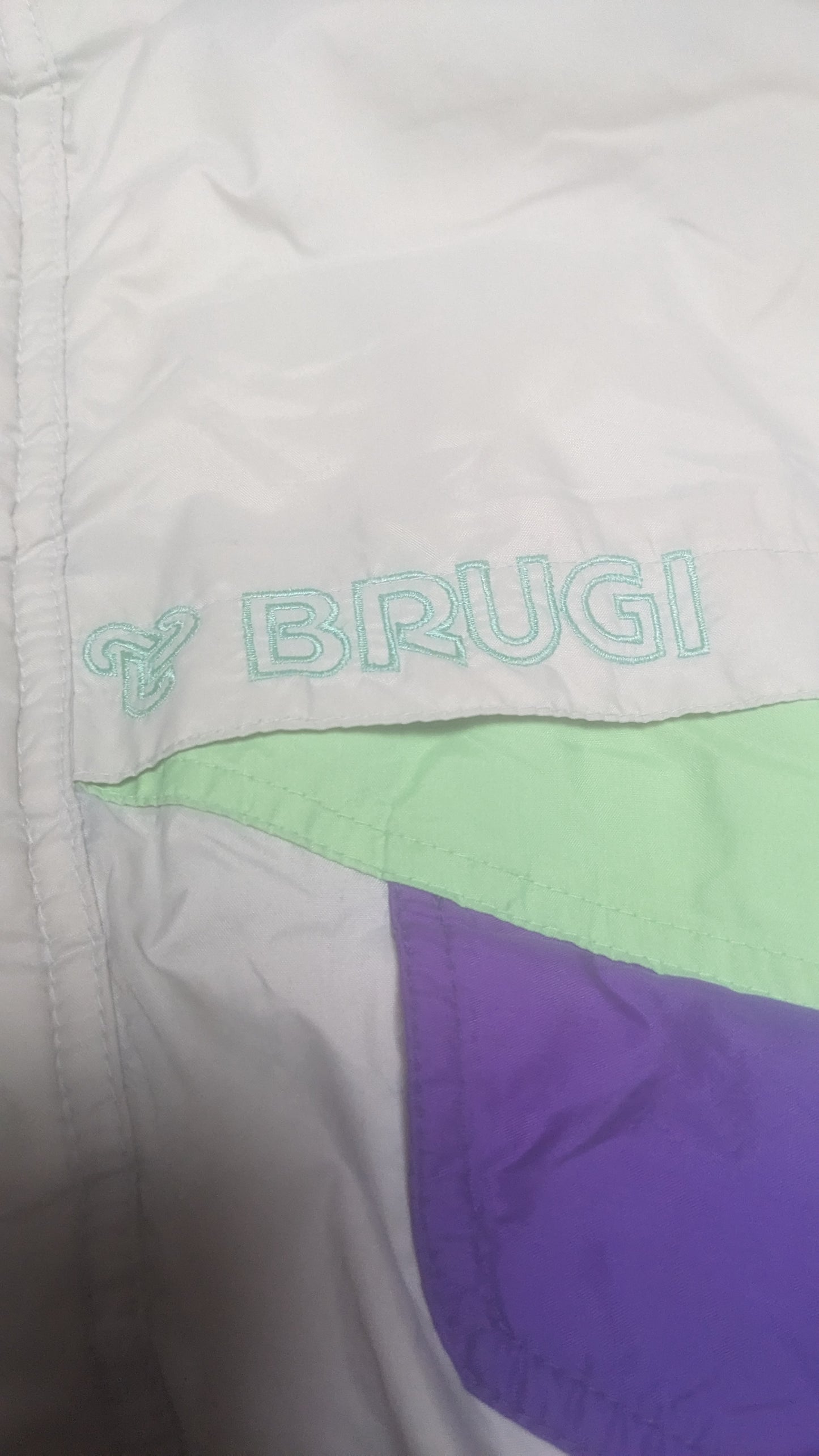 90s Brugi Winter Skianzüge Nylon Weiß/Lila L