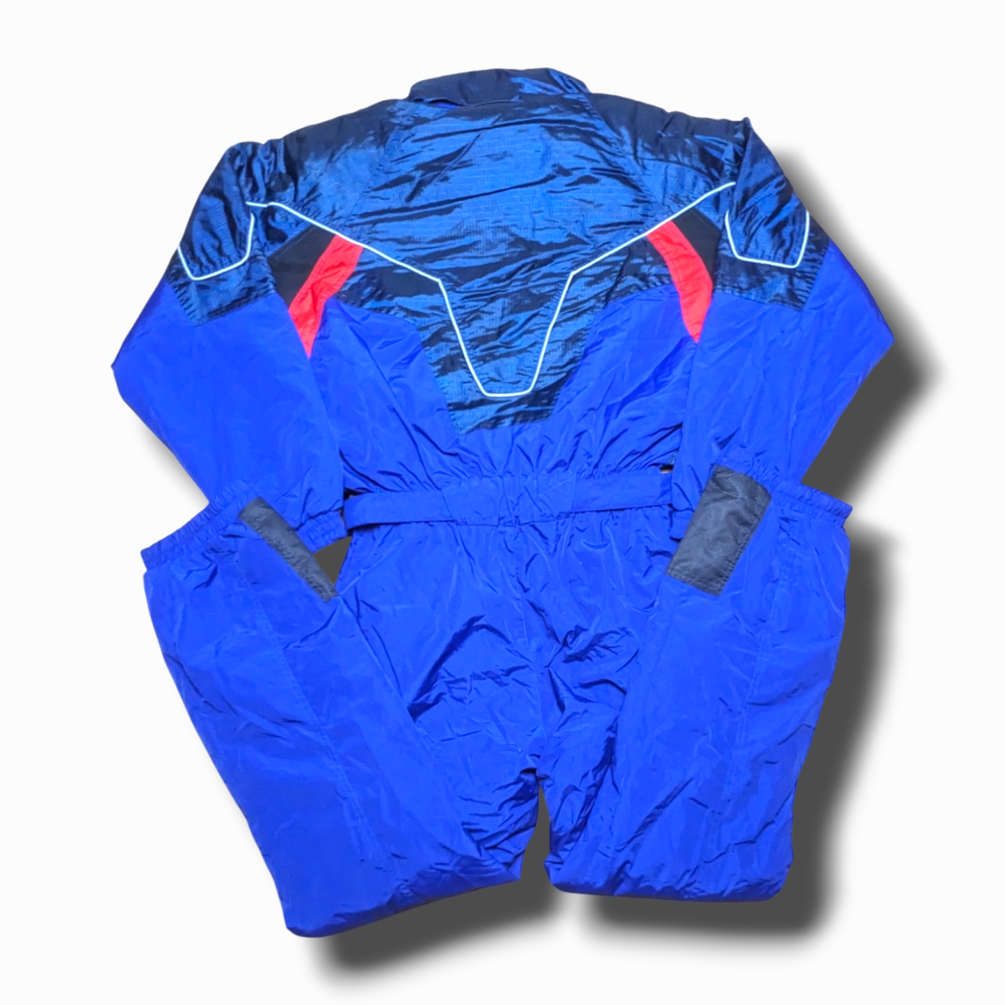 90s Fila Winter Skianzug Nylon Marineblau/Rot M