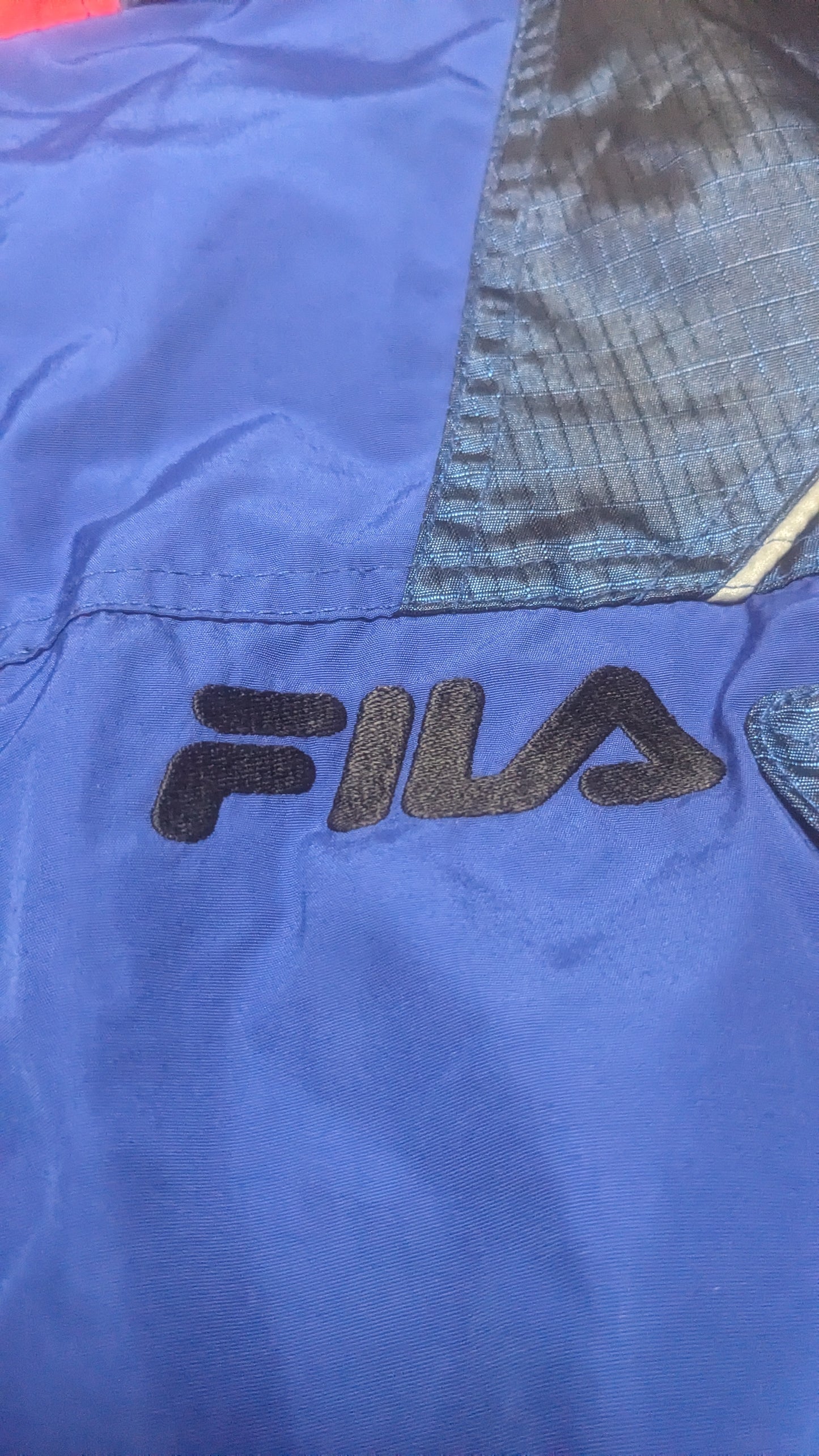 90s Fila Winter Skianzug Nylon Marineblau/Rot M