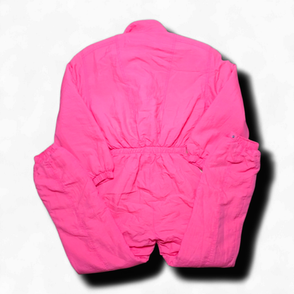 90s Brugi Winter Ski Suits Nylon Pink/White XS