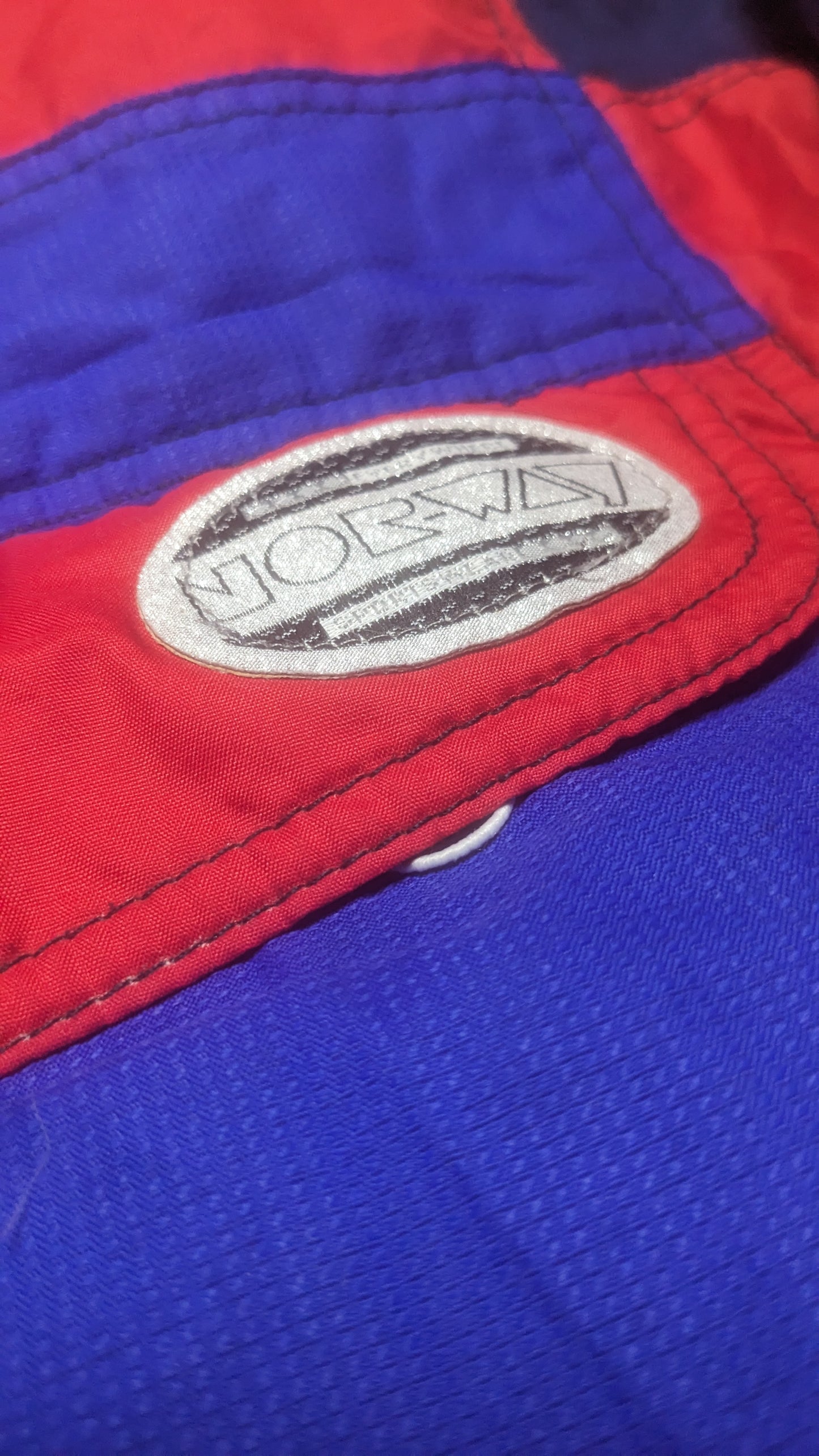 90s Norway Winter Skianzug Marineblau/Rot M