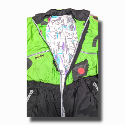 90s Mc Ross Winter Ski Suit Nylon Green/Black M