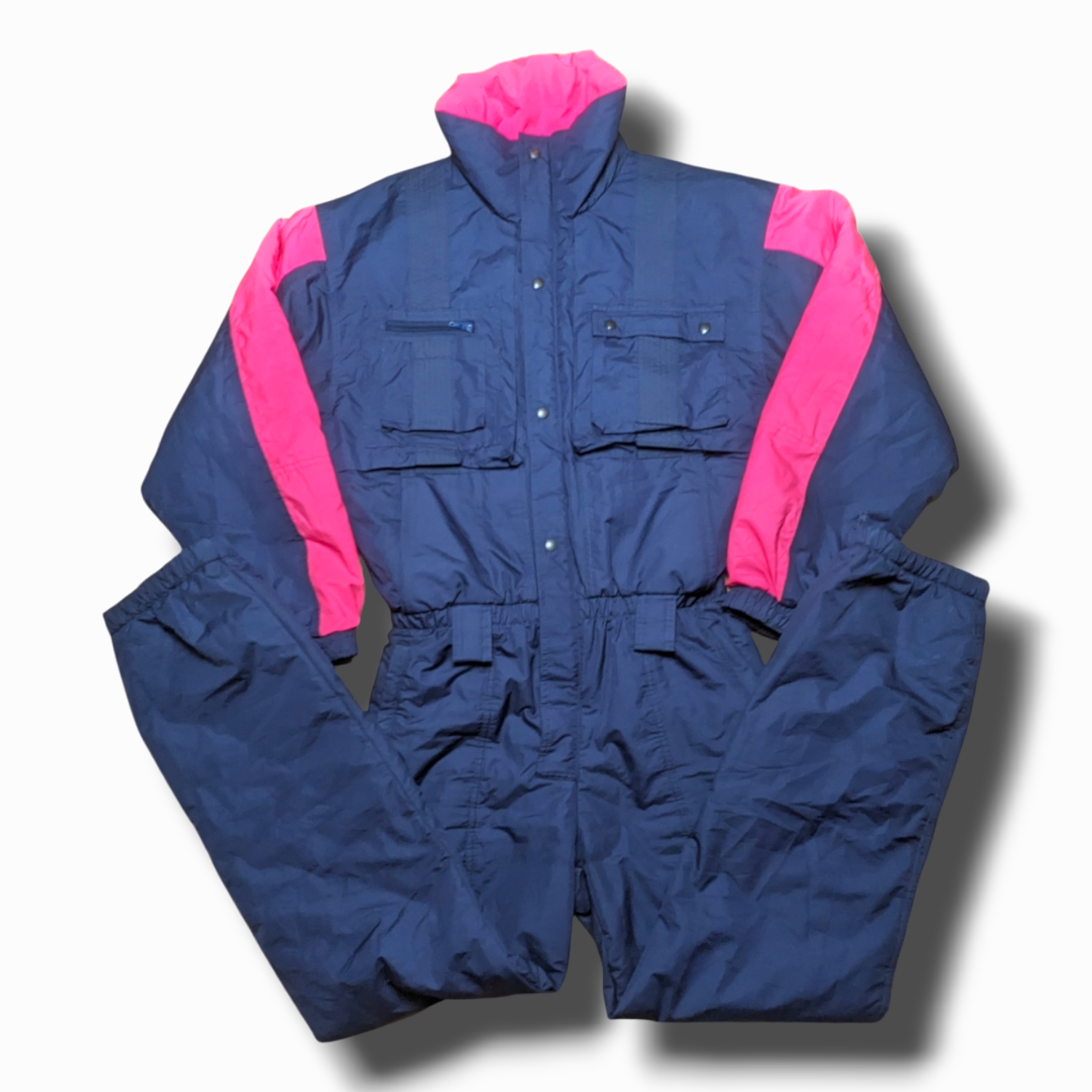 80s Dynamic Vision Winter Skianzug Schwarz/Pink M