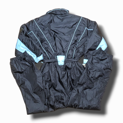 90s Mc Ross Winter Skianzug Nylon Schwarz/Hellblau M