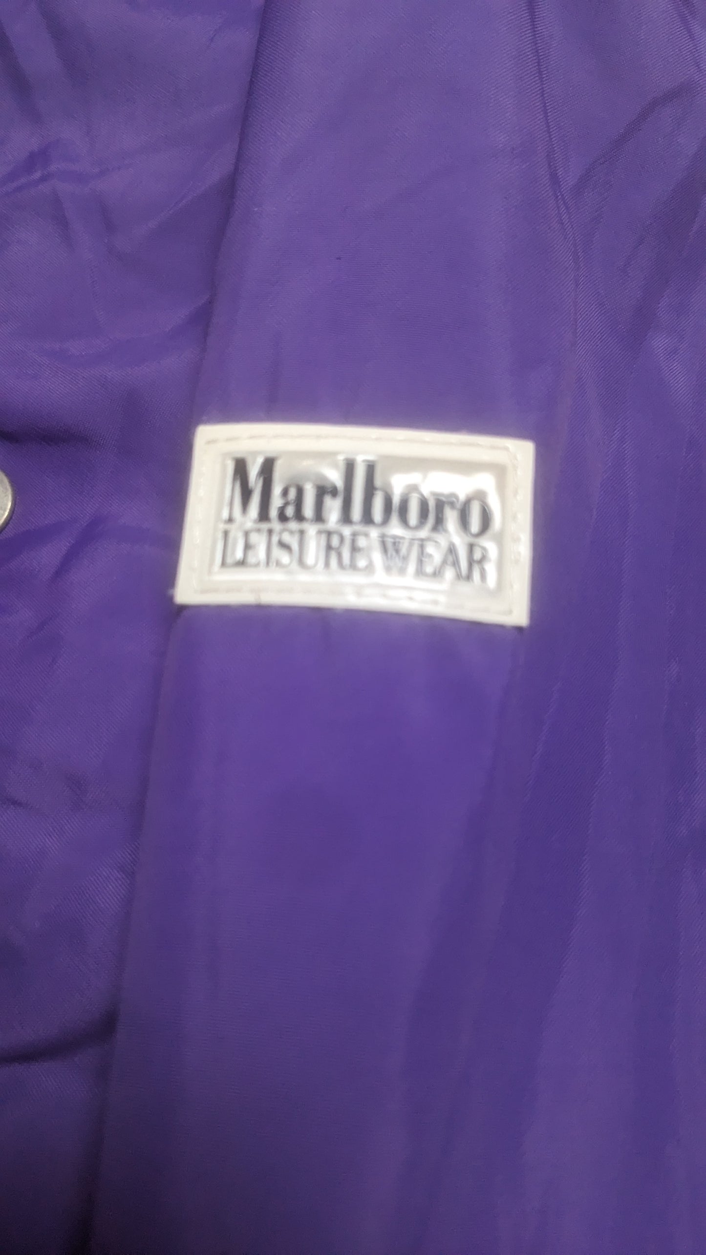 90s Marlboro Winter Skianzug Nylon Lila/Grün XXL