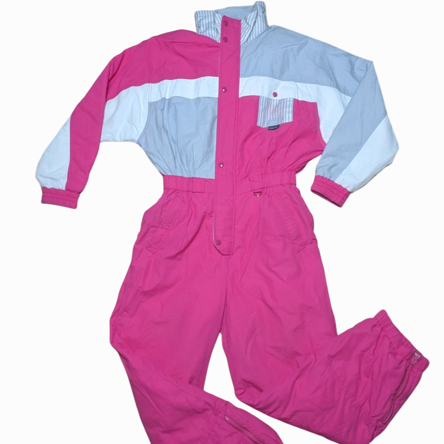 80s Hummelsheim Winter Skianzug Pink/Grau S