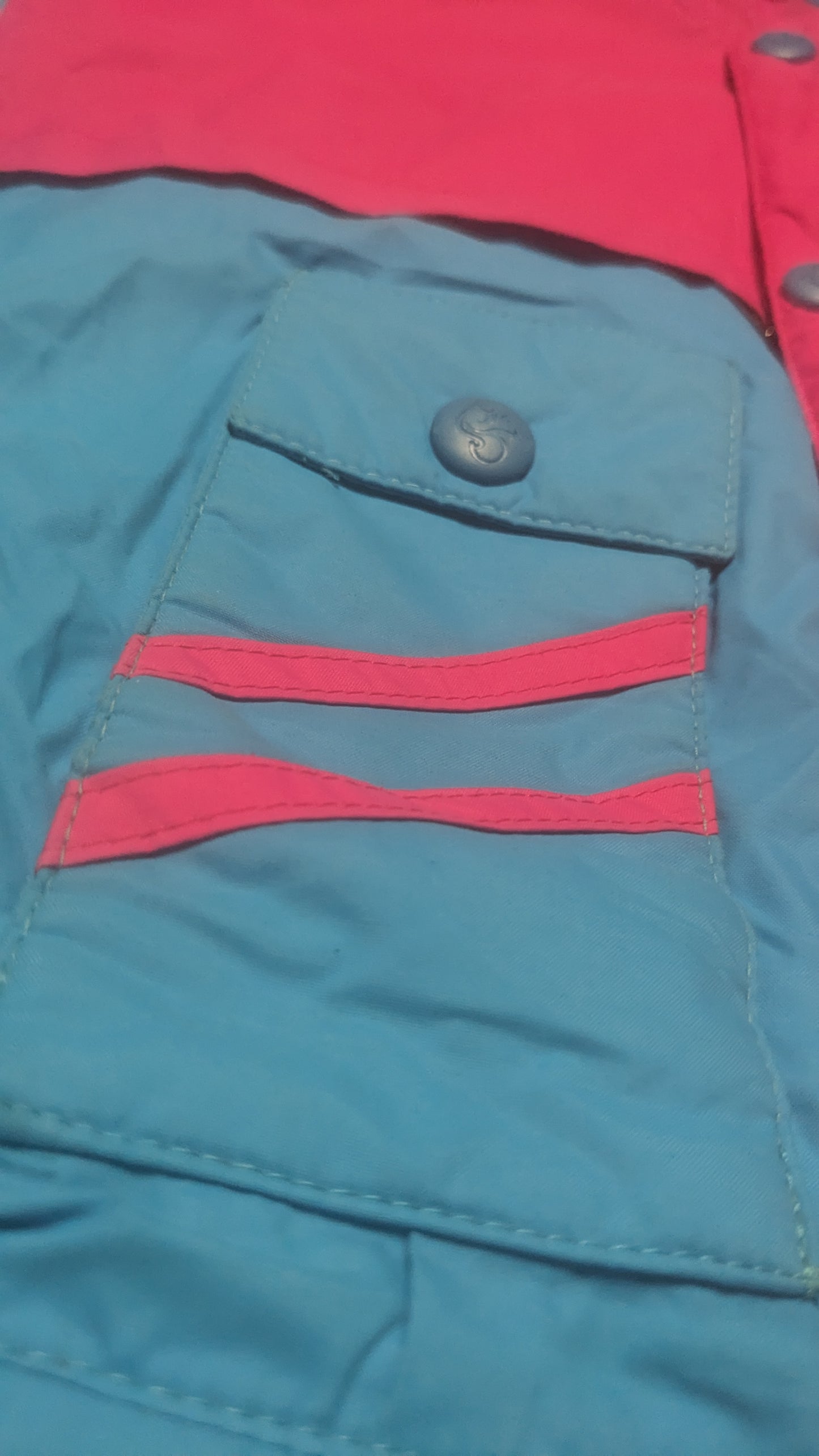 90s Bailo Winter Skianzug Nylon Blau/Pink S