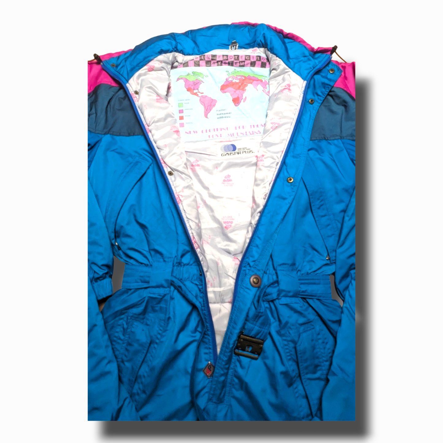 90s Dubin Winter Skianzug Blau/Pink M