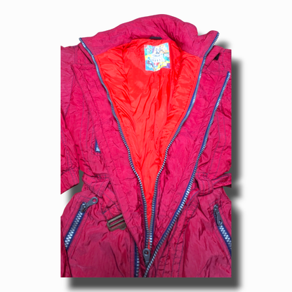 90s Morgan Winter Skianzug Rot/Silber M