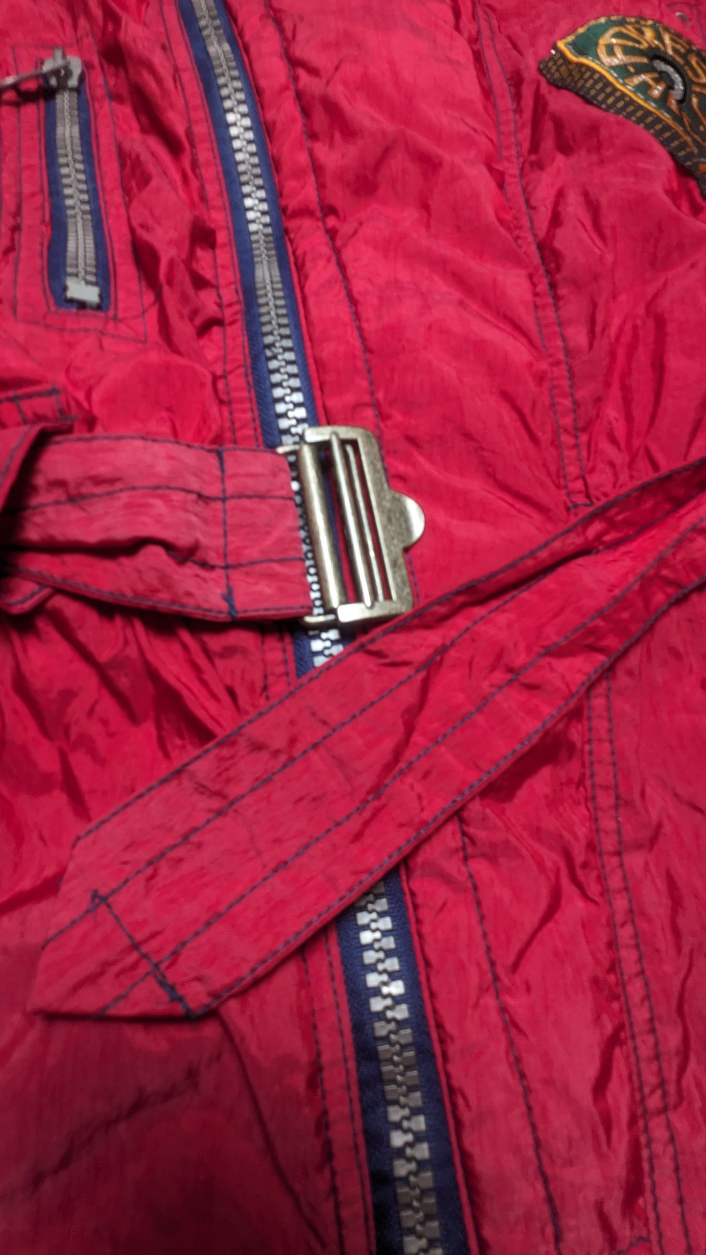 90s Morgan Winter Skianzug Rot/Silber M