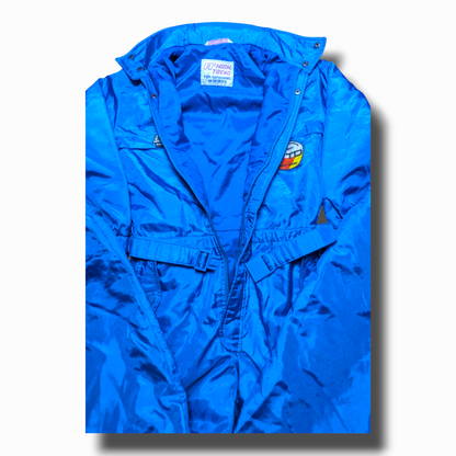 90s High Trend Winter Skianzug Nylon Blau XS