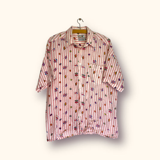 Sailing Shirt Cotton Red/White L