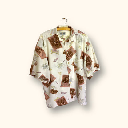 90s Summer Shirt Colorful/Cream M