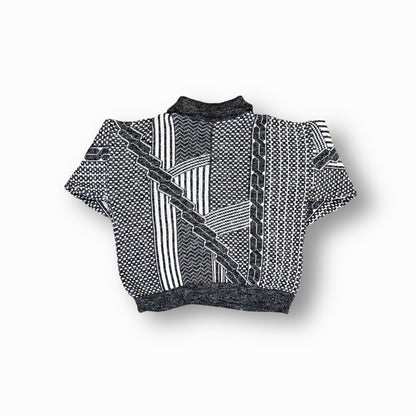 90s Winter Sweater Acrylic Black/White L